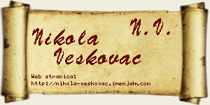 Nikola Veškovac vizit kartica